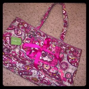 Vera Bradley quilted tote and cosmetic bags set